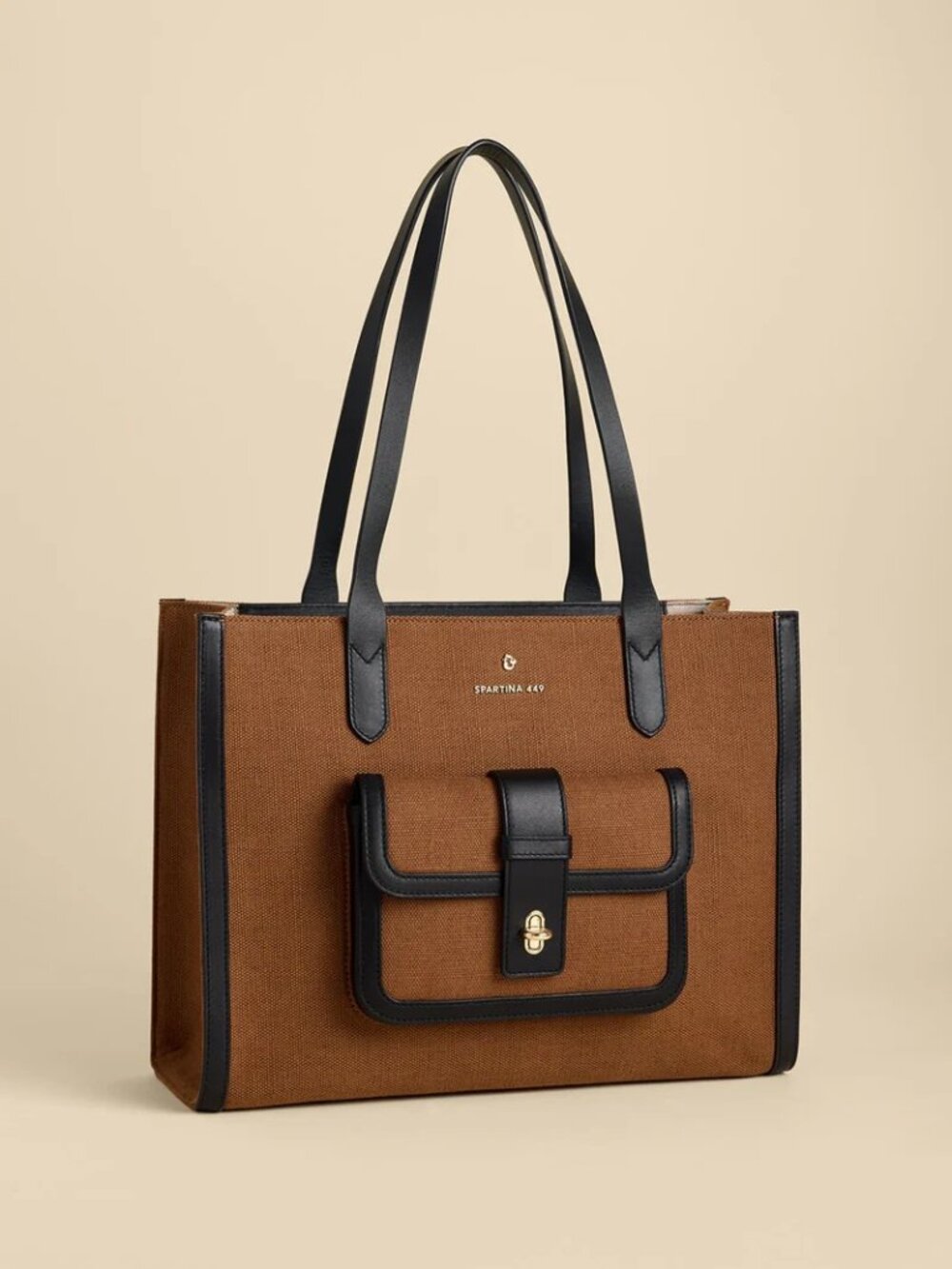 Sable Tally Tote| Spartina 449| Toffee/Black